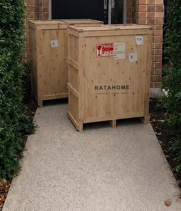 Ratahome crate delivered to the front door of a home
