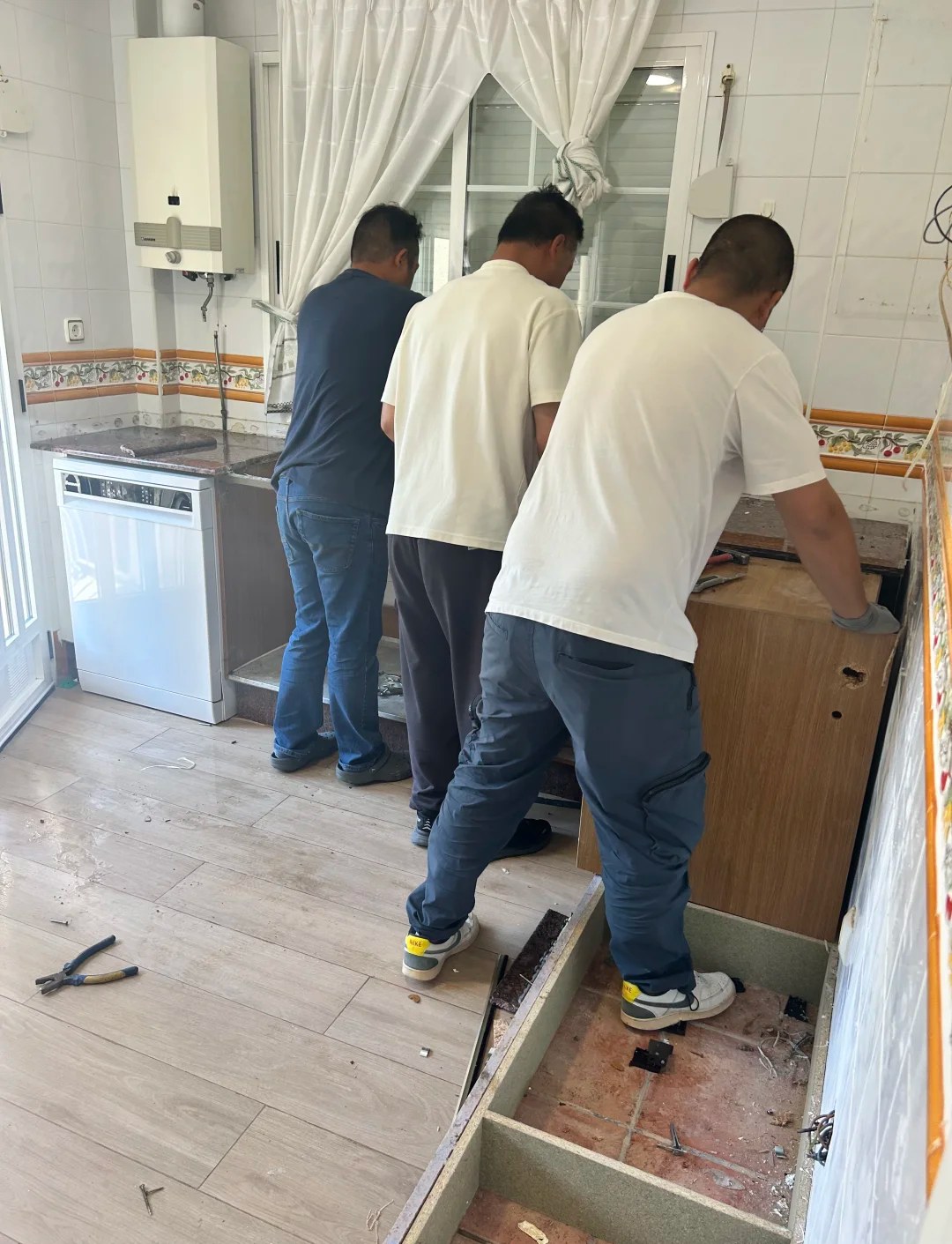Tear-out and preparation for the new cabinetry