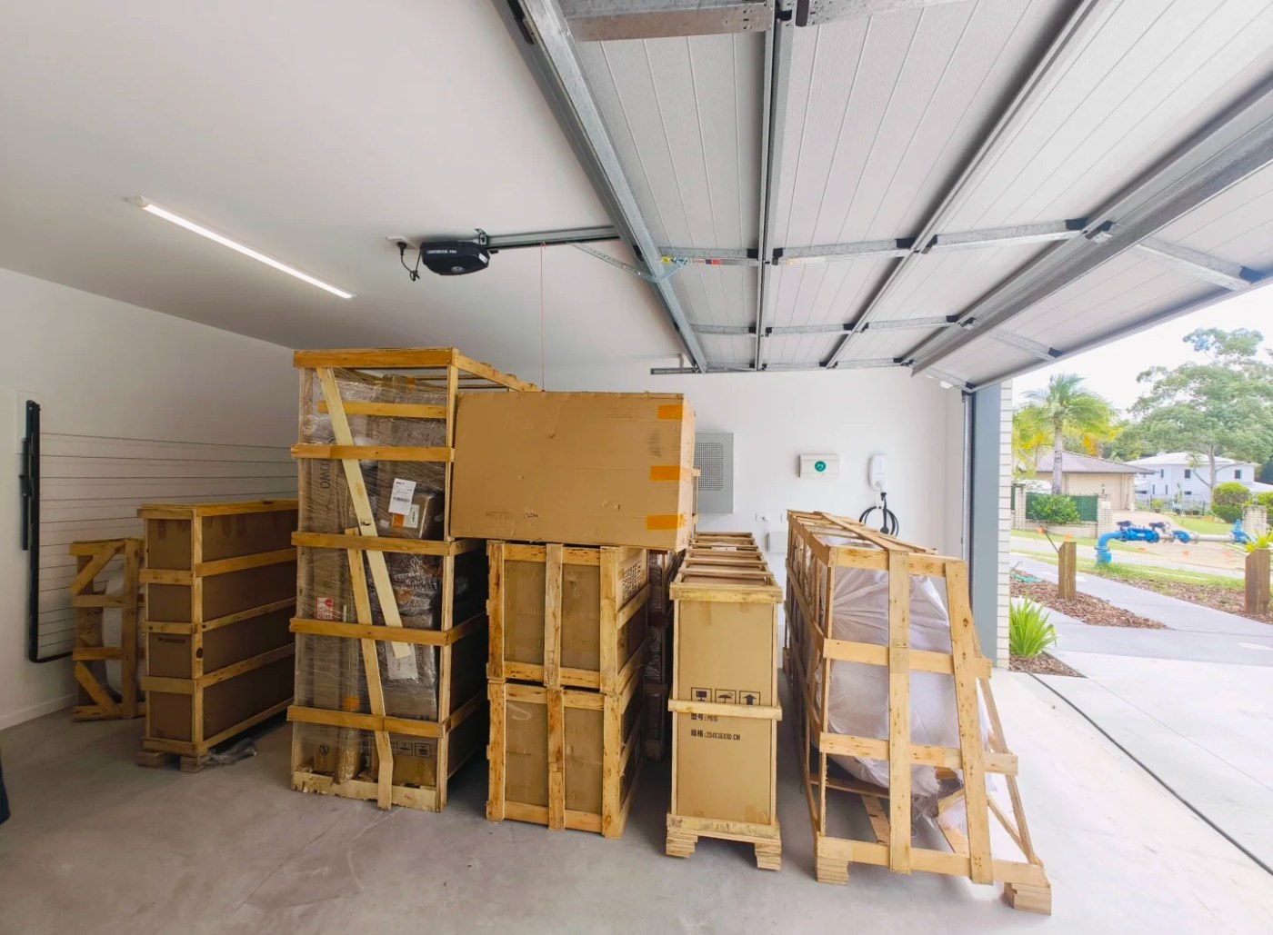 Crates staged and ready for installation