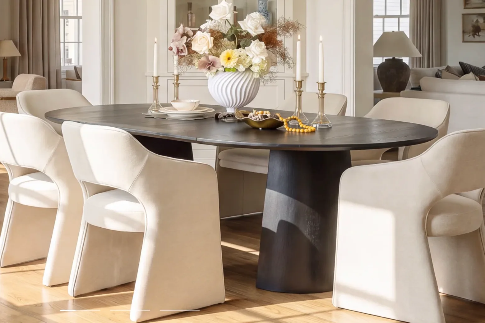 Dining room furnished as one Ratahome home package