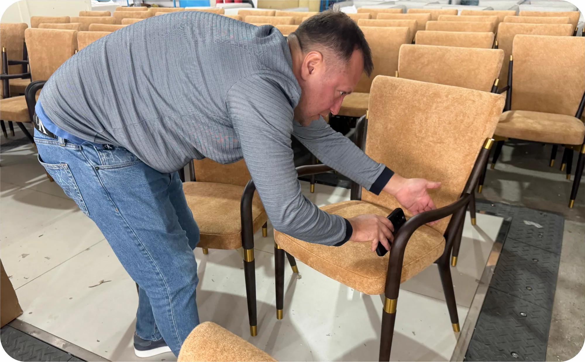Chair-by-chair inspection before shipment
