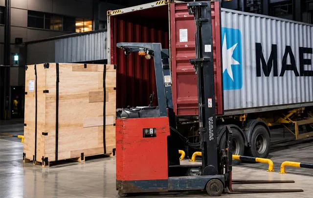 Container on the way to the destination port