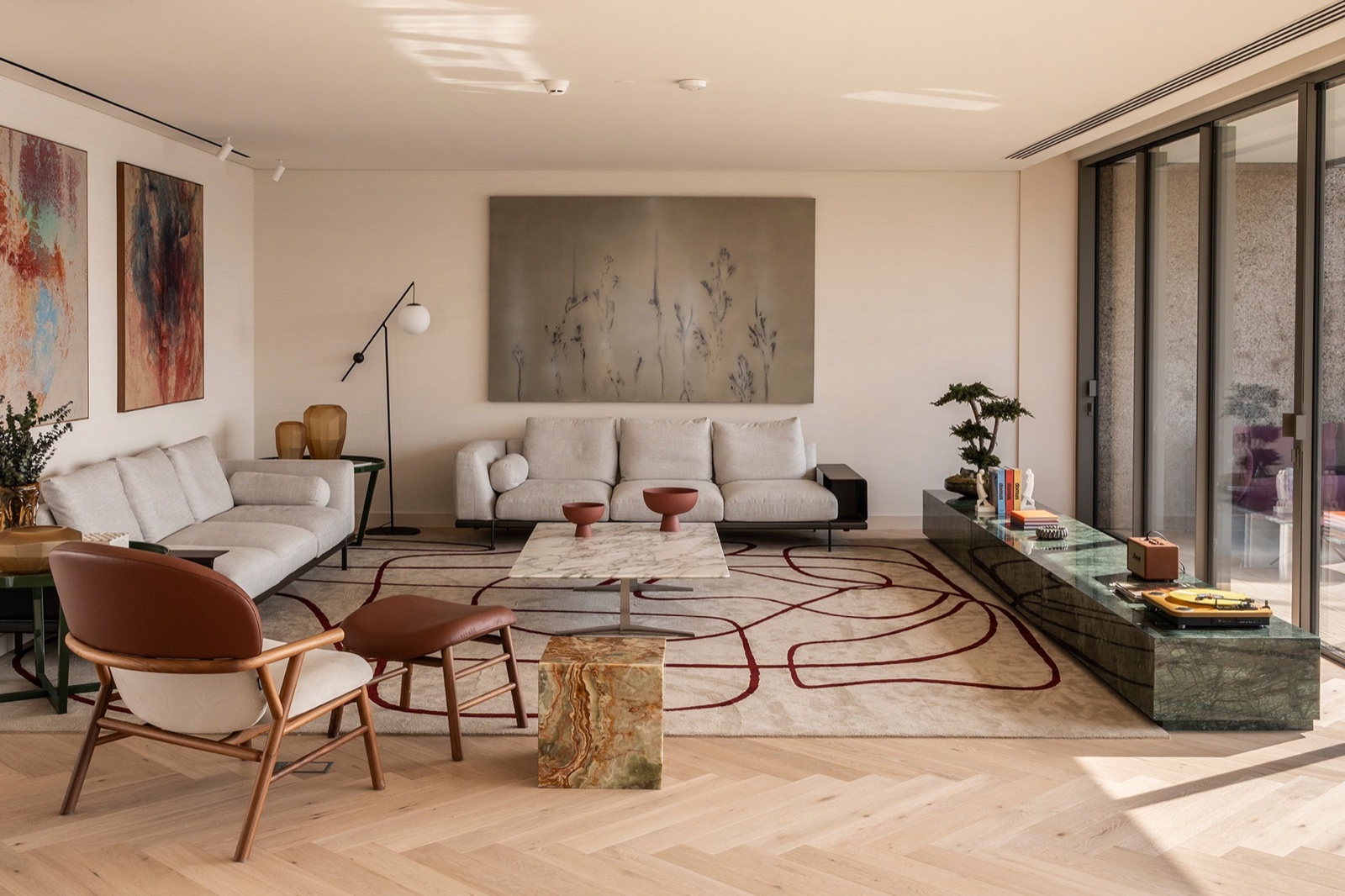 Refined contemporary living room specified for a designer-led project
