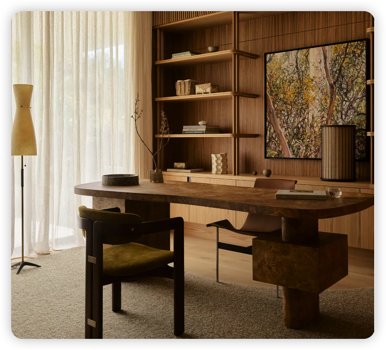 Dedicated home office with custom storage