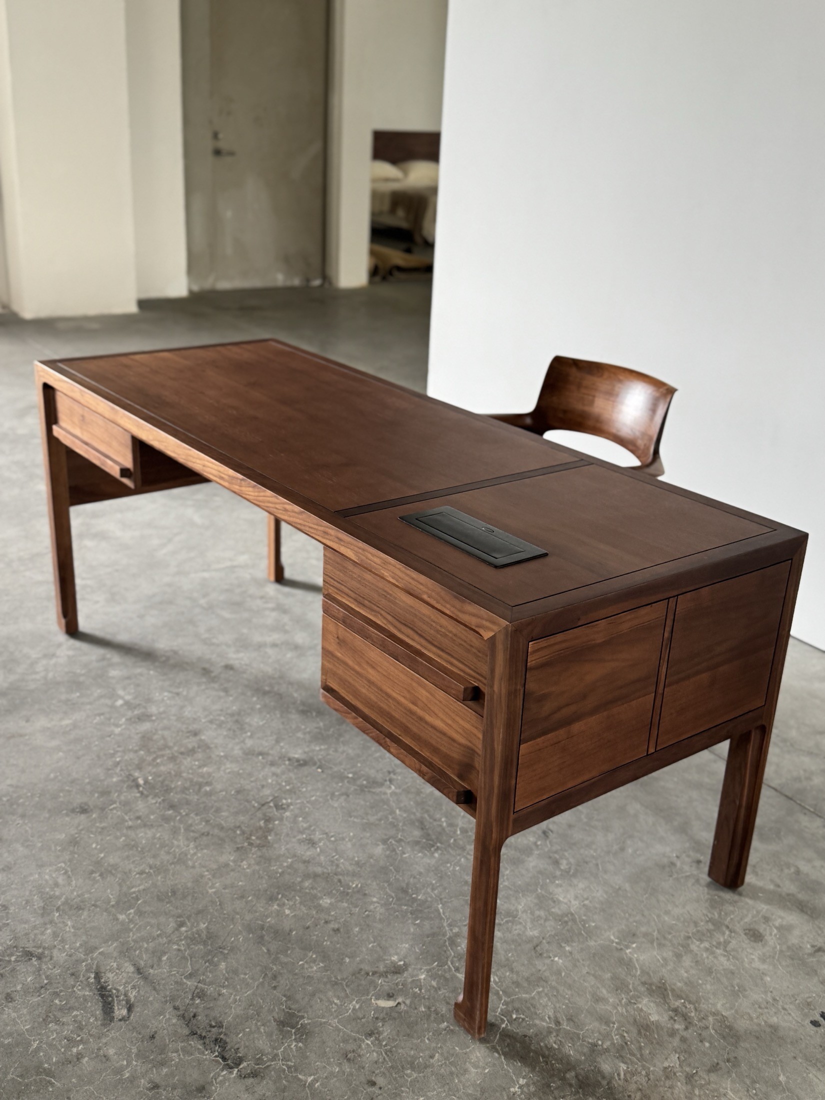Executive workstation and office furniture in production