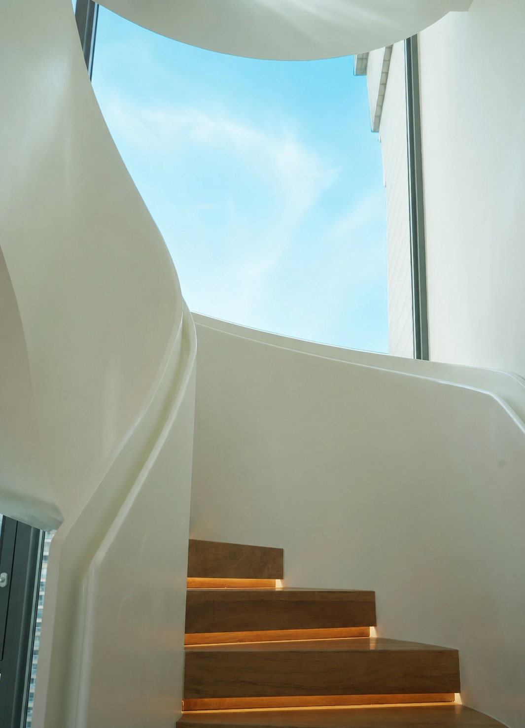 Quiet lounge viewed from above