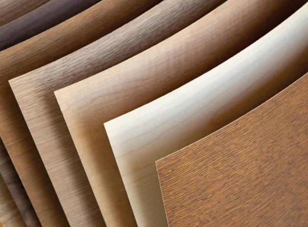 Curved natural wood veneer sheets