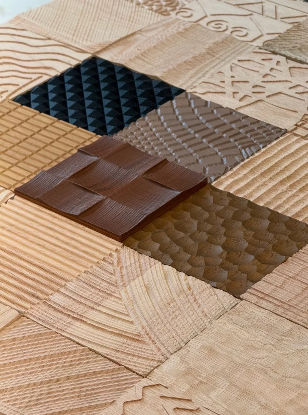 CNC-machined timber texture samples