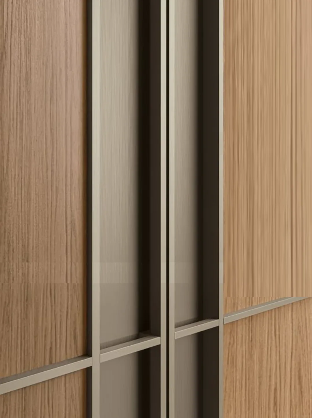 Sliding wardrobe doors with slim aluminium track