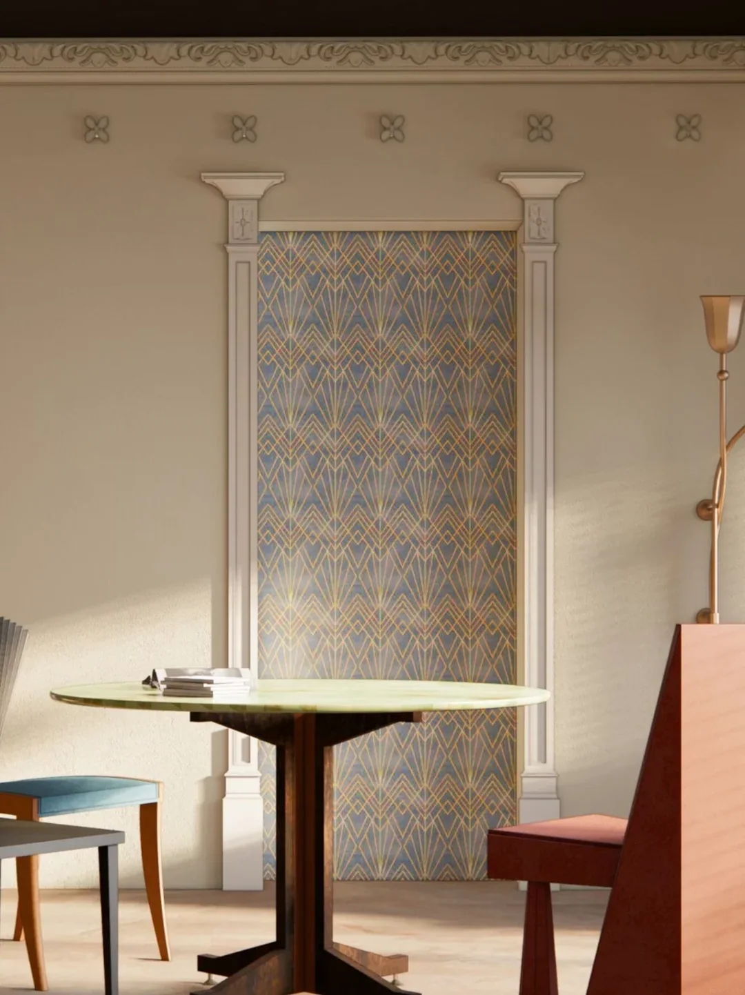Art Deco marquetry door