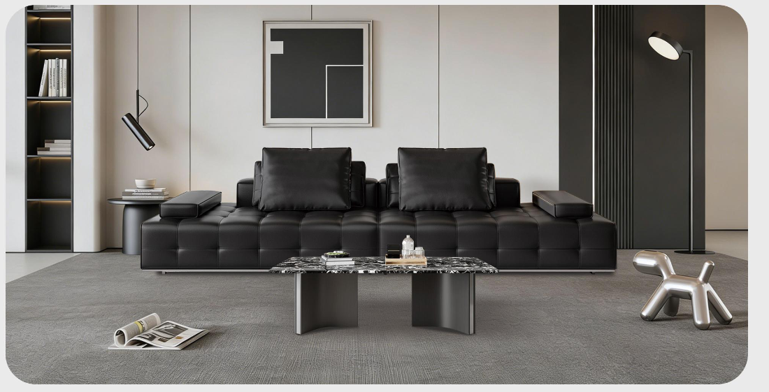 Essential Home home package — sofa, dining set and bedroom furniture in a furnished room