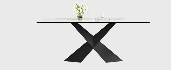 Snow-White Rock Plate Dining Table