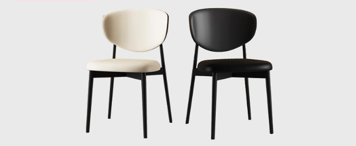 Round-Back Leather Dining Chair