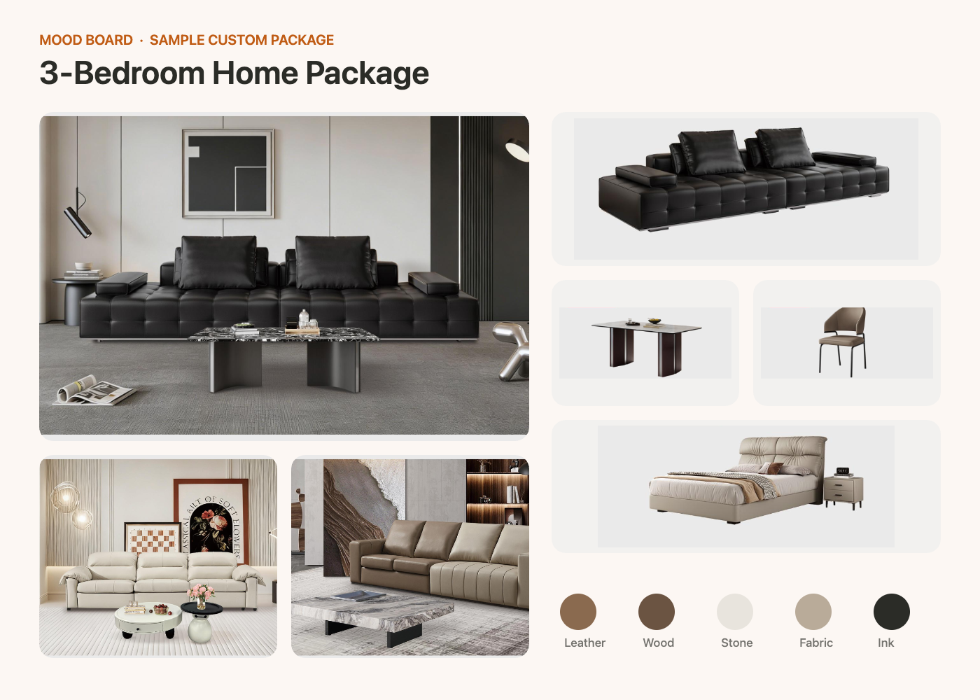 Mood board — 3-Bedroom Home Package, California, USA
