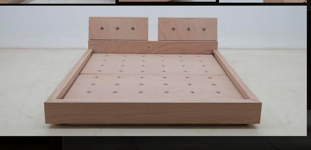Bed frame construction in solid timber