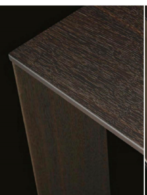 Cabinet corner joint in dark veneer