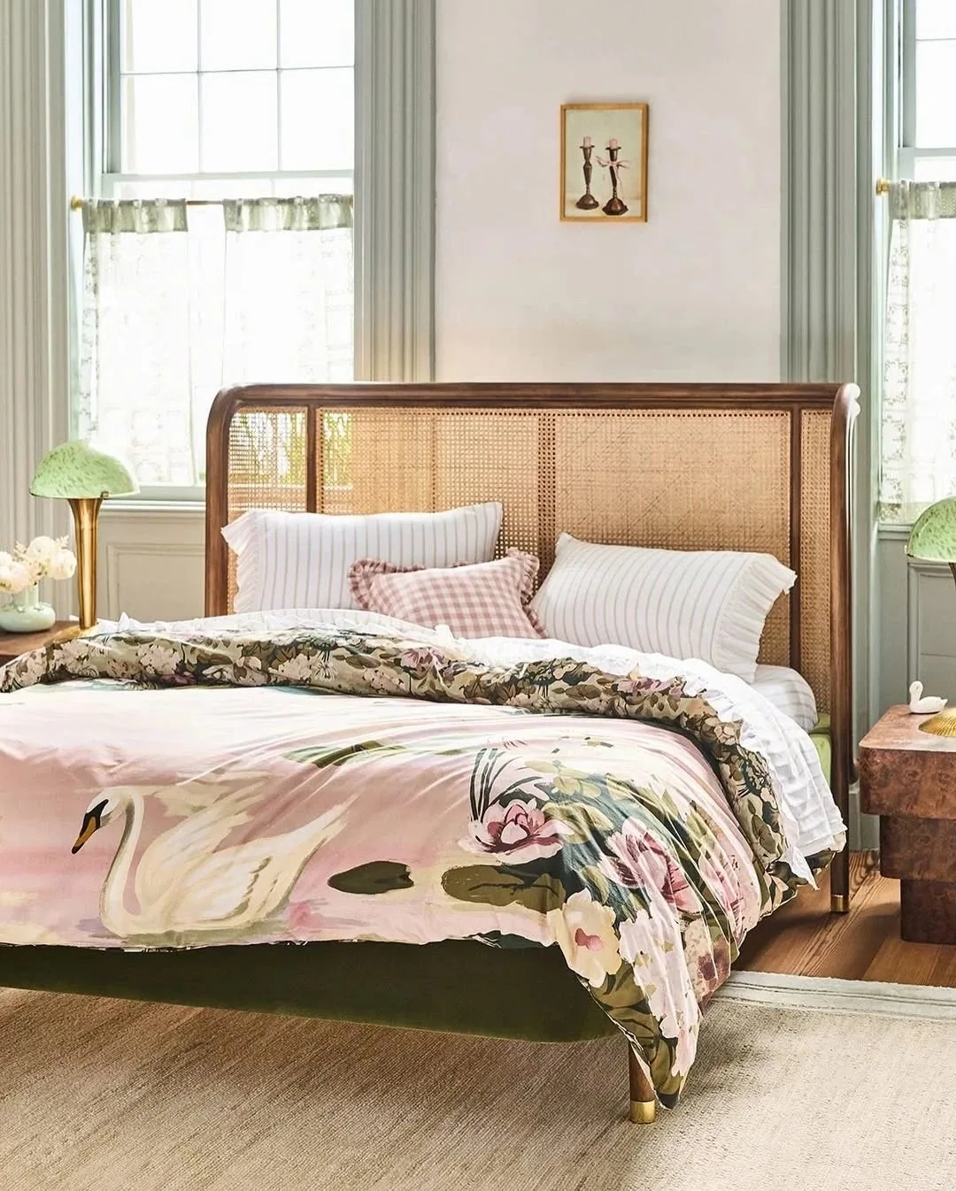 Rattan bed styled bedroom