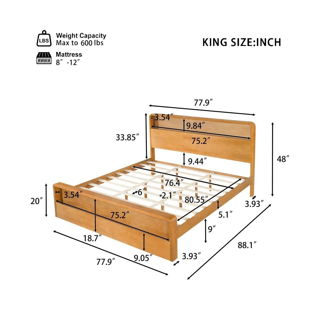 King bed dimension diagram in inches