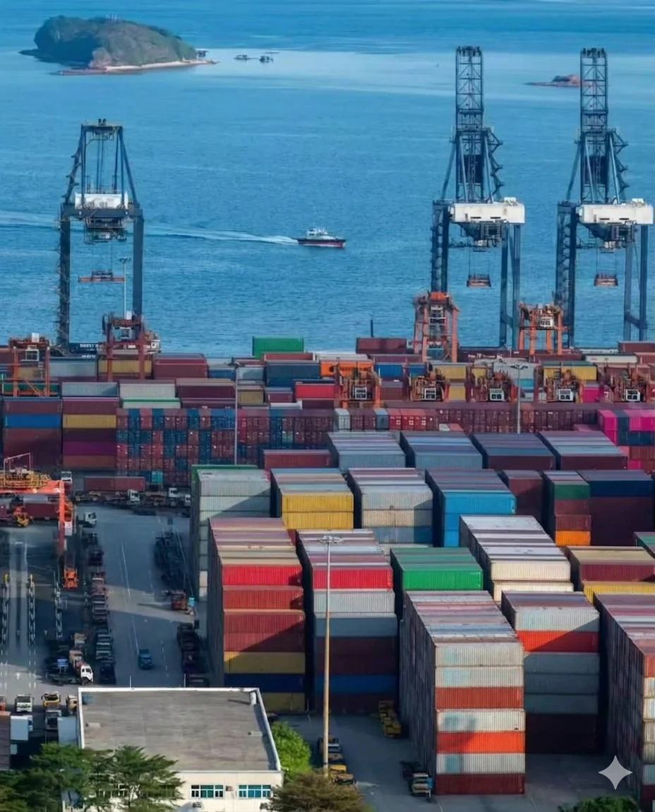 Container port supporting furniture exports from China