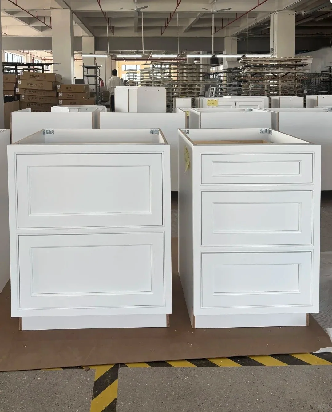 Factory production of custom drawer cabinet modules