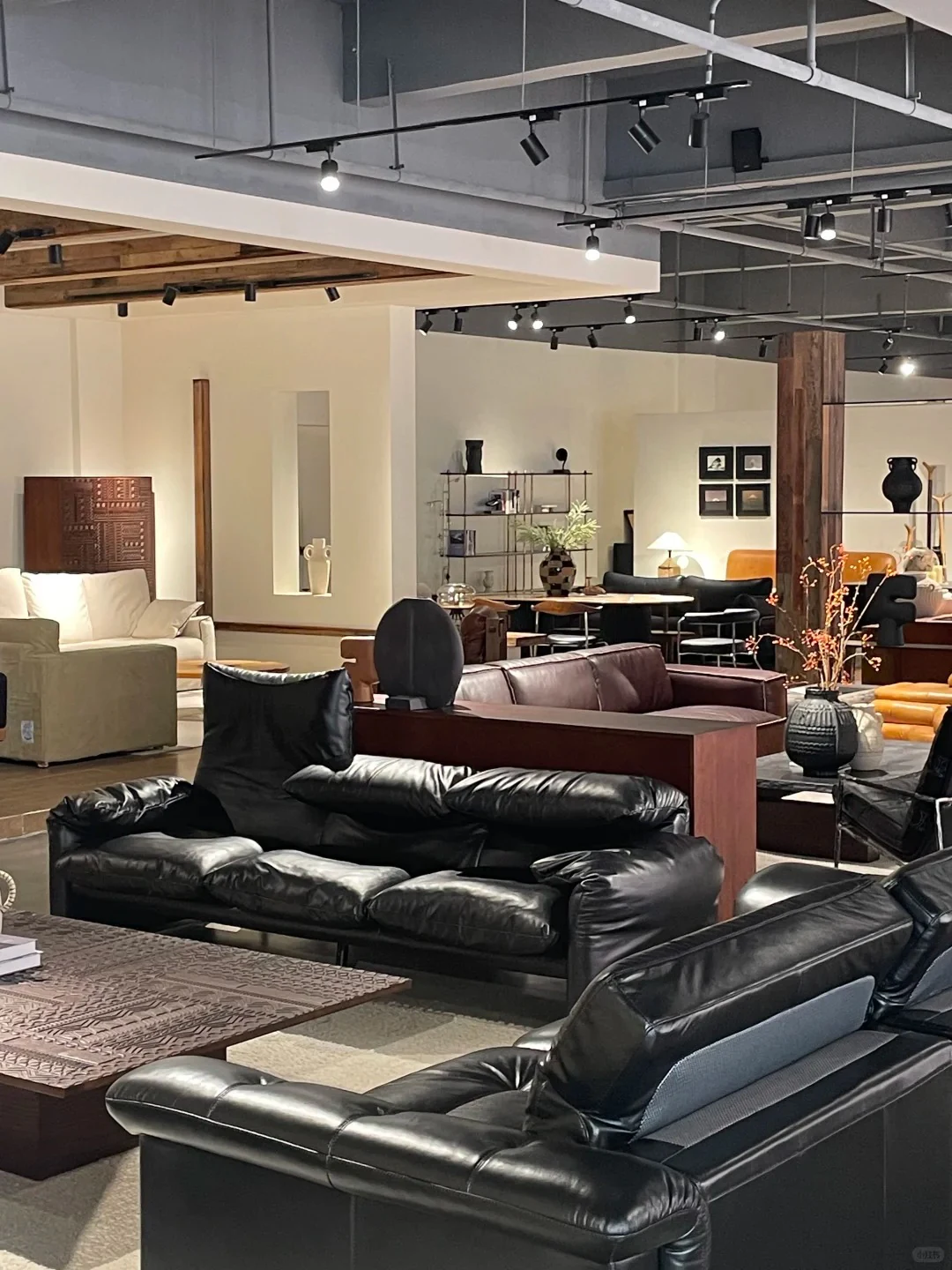 Leather sofa showroom inside a Foshan sourcing center