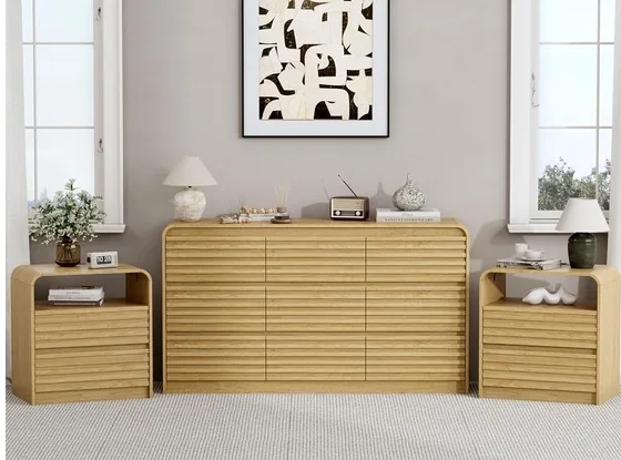 Bedroom dresser and matching nightstands