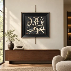 3D Calligraphy Relief in black — front view