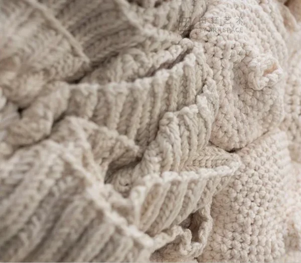 3D Fibre Coral Relief in Cream, Blue and Sand, 100 x 100 cm — detail