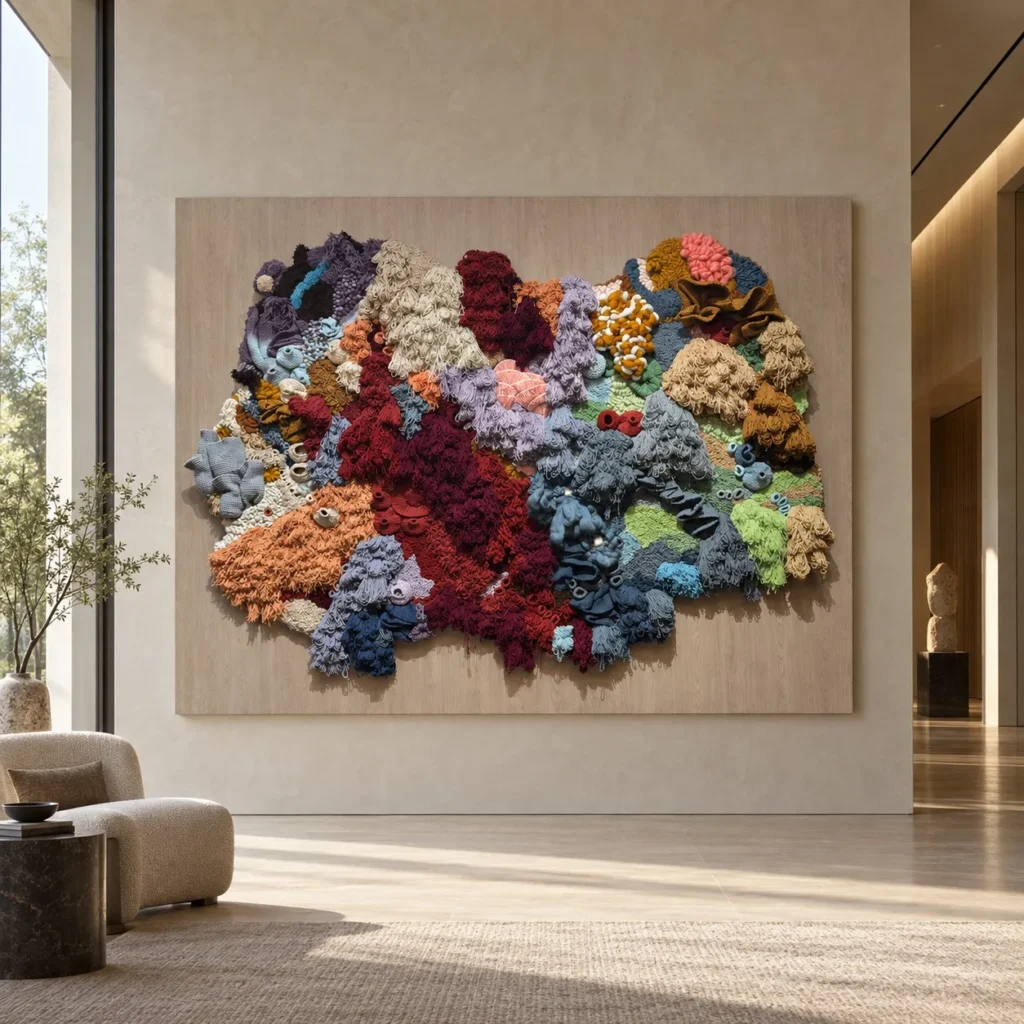 3D Multicolour Fibre Coral Relief, 237 x 180 cm in multicolour — front view