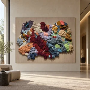 3D Multicolour Fibre Coral Relief, 237 x 180 cm in multicolour — front view