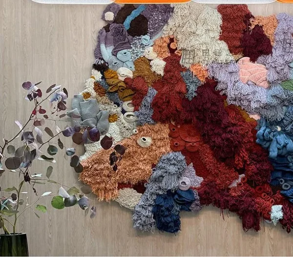 3D Multicolour Fibre Coral Relief, 237 x 180 cm in multicolour — detail