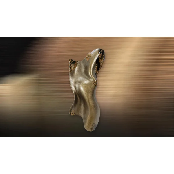 3D Draped Bronze Lacquer Wall Sculpture, 70 x 160 cm in bronze — in a room setting