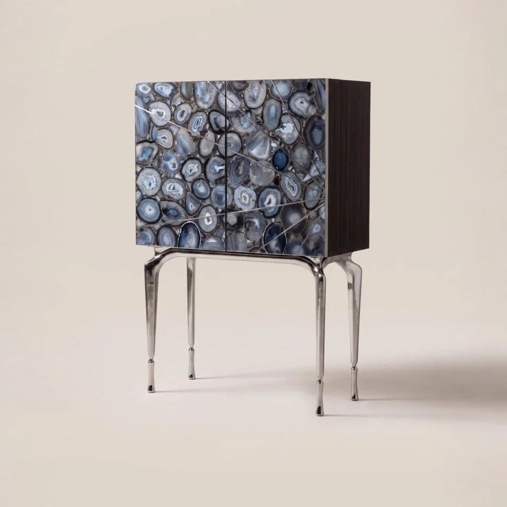 Agate Stone Display Sideboard in natural stone — front view