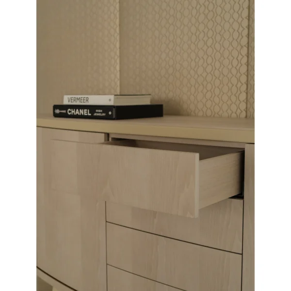 Alison Oval Sideboard in oatmeal — in a room setting