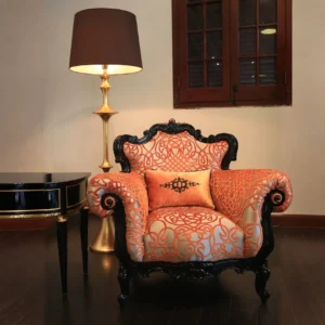 Amber Limited Edition Crystal Armchair in velvet — front view