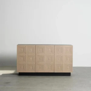 Amelie Grid-Carved Oak Sideboard — front view