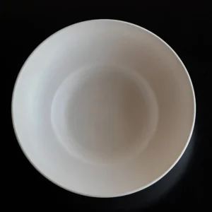 Artist Collaboration Cream Wide Shallow Ceramic Bowl in oatmeal — front view