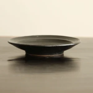 Artist Collaboration Stoneware Conical Rice Bowl and in black — front view