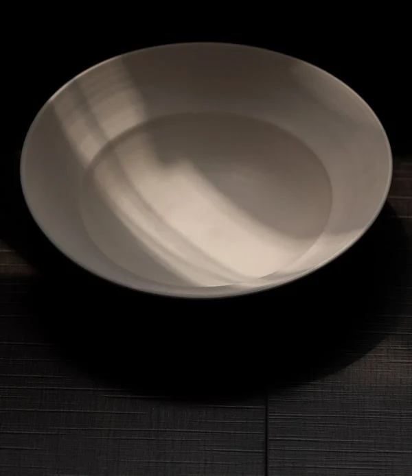 Artist Collaboration Plain White Wide-Mouth Soup Bowls in ivory — in a room setting