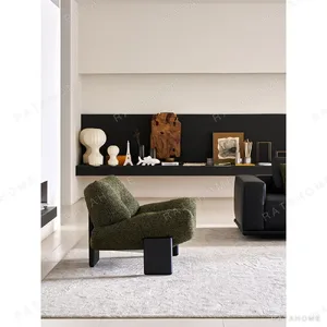 Amy Reclining Lounge Chair in olive — in a room setting