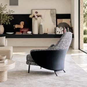 Angie Italian Art Chair in stainless steel — front view
