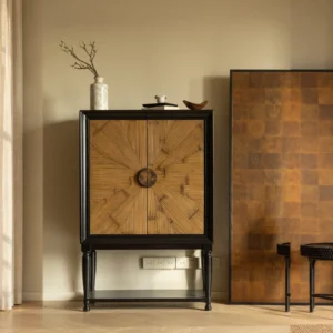 Anman Display Cabinet in solid wood — front view