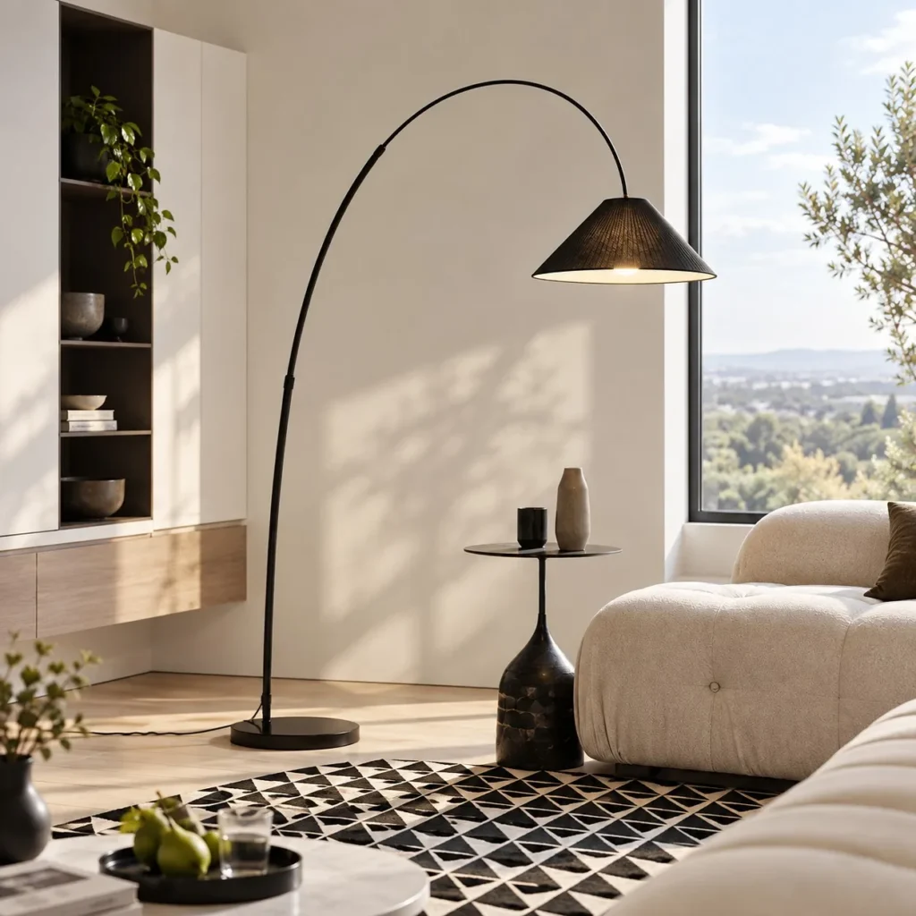 Arc Floor Lamp Collection in black — front view