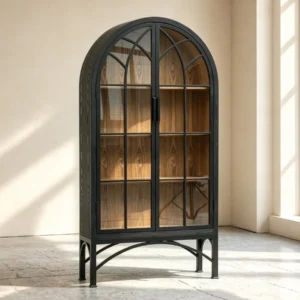 Arched Glass Cabinet in glass — front view