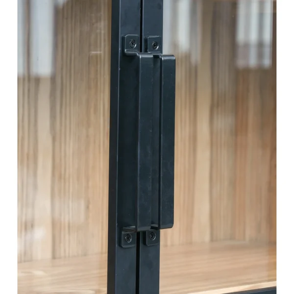 Arched Ash Display Cabinet in black — in a room setting
