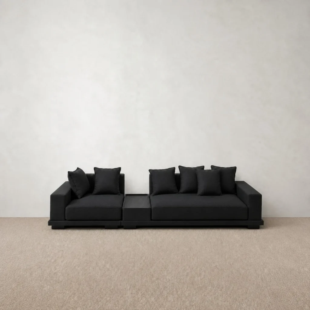 Arpege Sofa in solid oak — front view