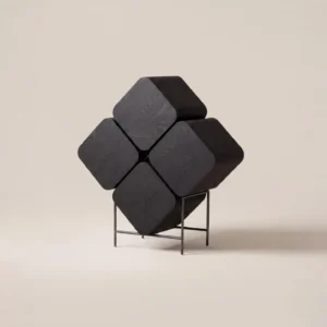 Art Cube Wine Cabinet in solid wood — front view