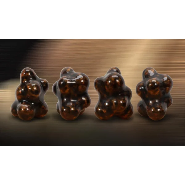 Tortoiseshell Lacquer Lobed Sculpture, 24 x 32 x 23 cm in clay — in a room setting