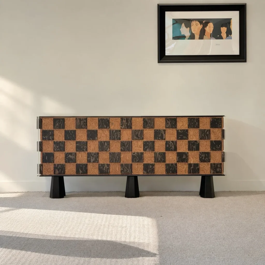 Art Veneer Entryway Storage Cabinet in wood veneer — front view