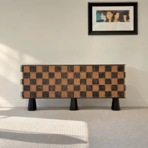 Art Veneer Entryway Storage Cabinet in wood veneer — front view
